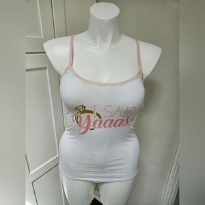 Undergirl “I Said Yaaaas” Bride Tank Top White Pink Women’s Large